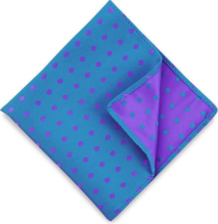 We Love Ties - Pochets - Pochet Satin Dot - turquoise / paars