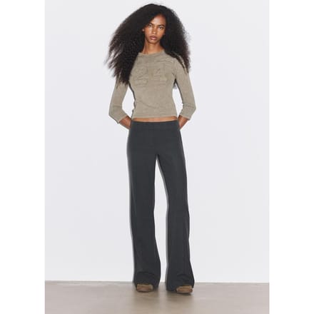 Stradivarius Gestreepte low-rise pantalon  Donkergrijs 34