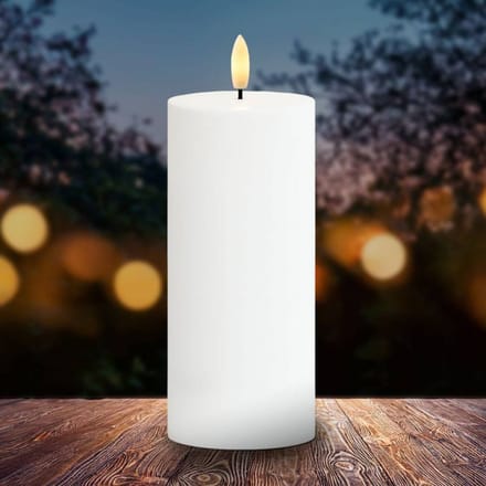 Sirius LED-kaars Sille, werkt op zonne-energie, hoogte 20 cm, wit, IP44
