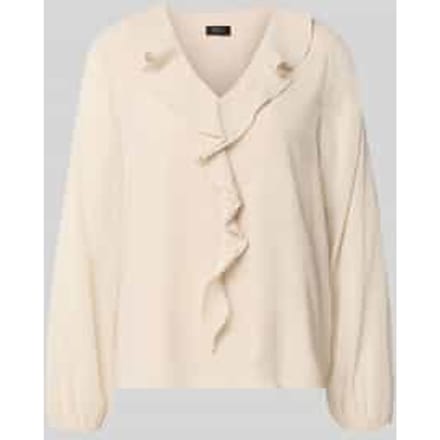 regular fit blouse met lange mouwen in crêpe-look