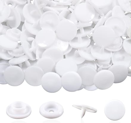 Sew-free Snap Buttons 12mm Wit - 200 Sets voor DIY Scrapbook, Knutselen en Creatieve Projecten