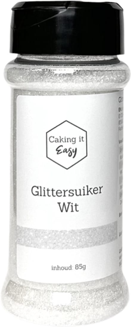 Caking it Easy® - Glittersuiker Wit - Eetbare Glitter Suiker 85 gr