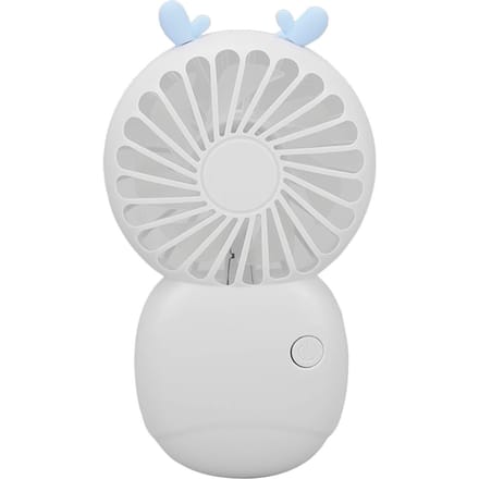 Mini Draagbare Zakventilator USB Oplaadbaar Handheld Ventilator Snelheid Instelbaar Kleine Bureau Cartoon Wit white