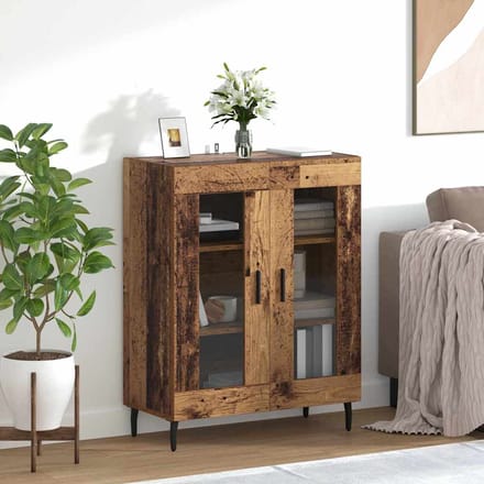 vidaXL - Dressoir - Oud - Hout - 69,5 - x - 34 - x - 90 - cm - Bewerkt - hout