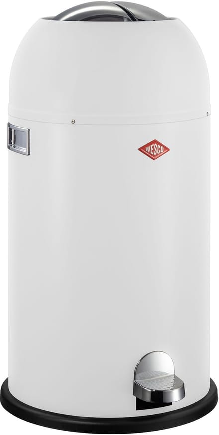 WESCO Kickmaster Prullenbak | Pedaalemmer | 33 Liter | Metaal - Mat wit | Afvalemmer - Made in Germany
