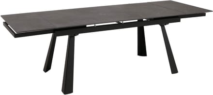 Eettafel MCW-O59, uitschuifbare eettafel, sintersteen metaal uitschuifbaar 160-242x91cm ~ marmerlook grijs