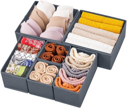 Lade-organizer - Voor kleding - Donkergrijs - 6 stuks