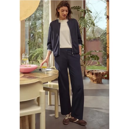 Jersey blouson met contrasterende knoopdetails