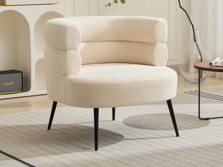 Vente-unique Fauteuil van beige stof CAMEDO