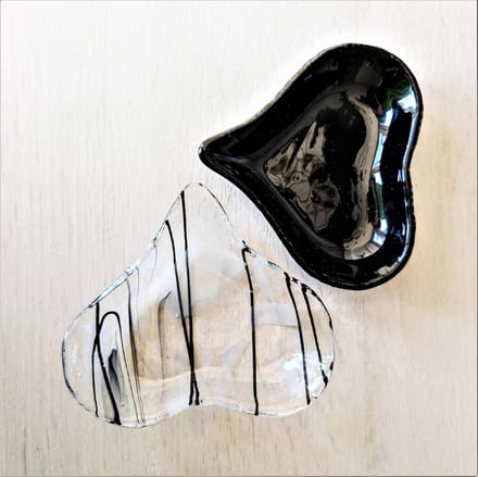 Mapart-schaaltjes-witzwart-hart-setvan2-glas-handgemaakt