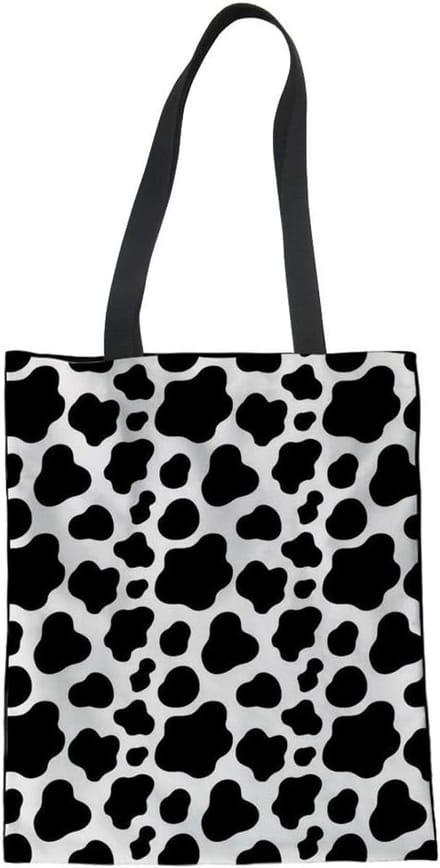 Canvas Shopper - Draagtas Hobo - Boodschappen Doen - Koe Print - Groot Formaat - Bruin