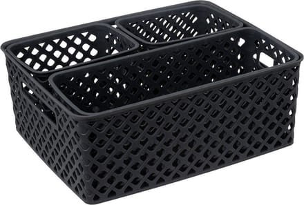 Set van 4 plastic mandjes voor opslag FOLK.