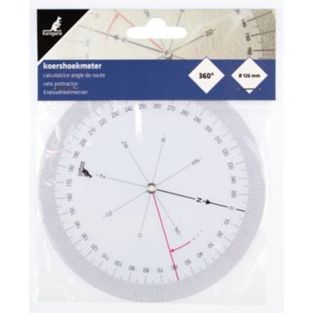 Kangaro koershoekmeter - 126mm - 360 graden - 2 draaibare schijven - kunststof