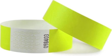 CombiCraft Blanco Tyvek Polsbandje Neon Geel - 5000 stuks