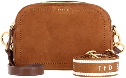 Ted Baker Leren schoudertas Shayane Webbing Suede Camera Bag Brown Lichtbruin