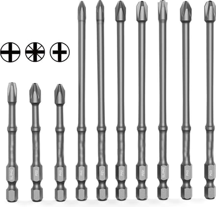 10-Delige Magnetische Schroevendraaier Bitset: Antislip & Ultra-Hard Voor Elke Klus!