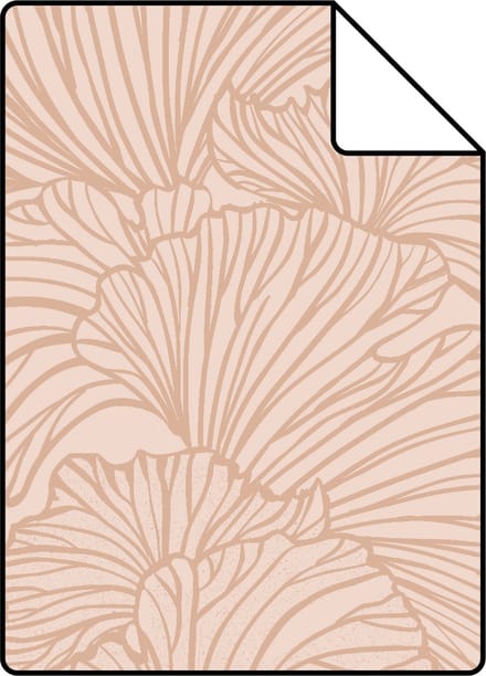 Proefstaal ESTAhome behang ginkgo bladeren terracotta roze - 26.5 x 21 cm - 139489-S