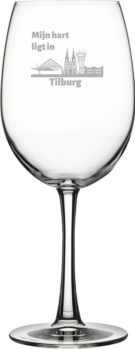 Gegraveerde Rode wijnglas 58cl Tilburg