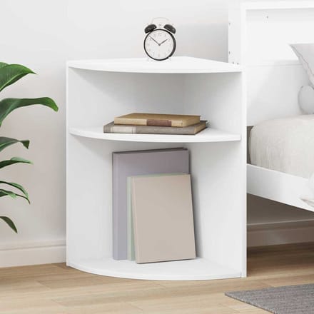 vidaXL - Bijzettafel - Wit - 39,7 - x - 39,7 - x - 60 - cm - Bewerkt - hout