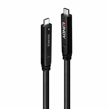 Lindy 43399 USB-kabel USB 3.2 Gen 1 (3.1 Gen 1) 15 m USB C 5 Gbit/s 60 W Zwart