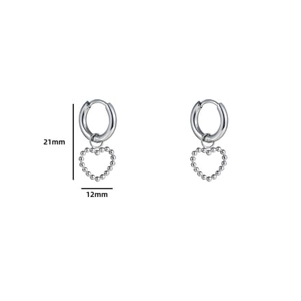 Go Dutch Label Oorknoppen hoop en dot hartje Zilver