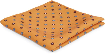 Oranje Pochet met Bloemmotief
