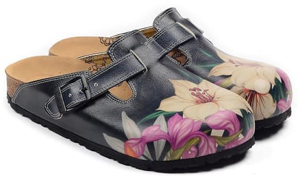 Goby - Elegant Bloom Dames Clogs - Handgemaakt - Bloemenprint - Maat 39