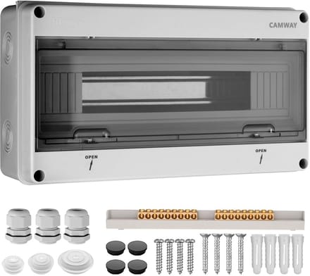 Zekeringkast opbouw 1 rij 18 modules waterdicht IP65 voor buiten en tuin