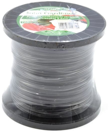 John Gardener Nylon trimmerdraad - stervormig - 2,4 mm - 100 m - versterkt