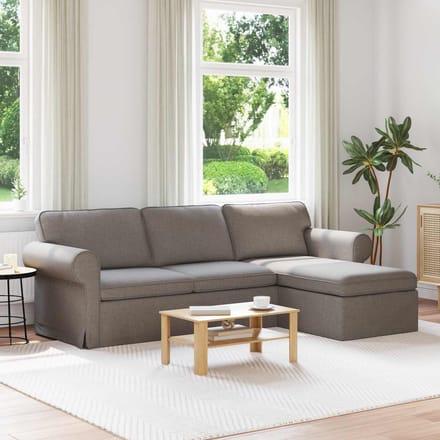 vidaXL - Bank - Taupe - 245 - x - 138 - x - 80 - cm - Stof