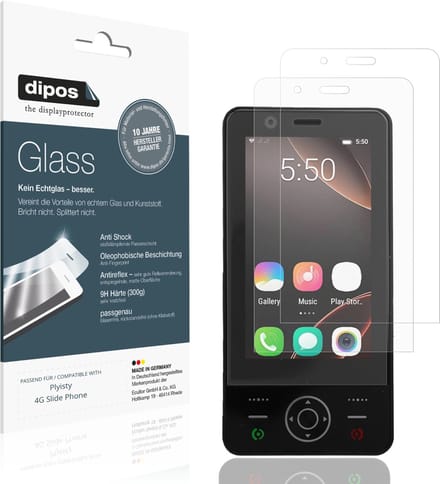 dipos – 2x Matte Pantserfolie geschikt voor Plyisty 4G Slide Phone | 9H Screenprotector