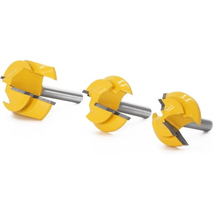 3PCS Sponningfrees Bit Set 8mm Schacht met 12.7mm 16mm 19.05mm Hoogte Sleufsnijder Freesbit Hout Groef Frezen wit