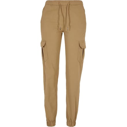 Urban Classics - High Waist Cargo Dames joggingbroek - L - Beige
