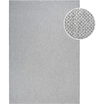 Muratap Lora plus laagpolig effen vloerkleed geweven design grijs- 80x200 cm