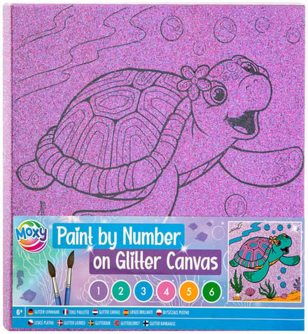 Grafix Paint by Number Glitter Canvas 9 pcs.