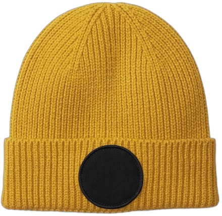 Circular Fashion Patch Beanie – Mustard/Black One Size