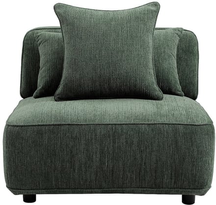 Vente-unique Fauteuil in groene chenillestof LELACO
