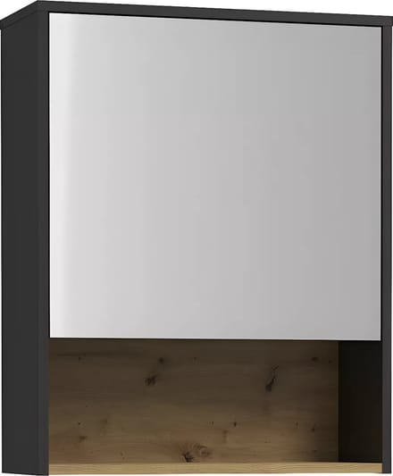 Vente-unique Badkamer muurkast - Antraciet - 60 cm - YANGRA