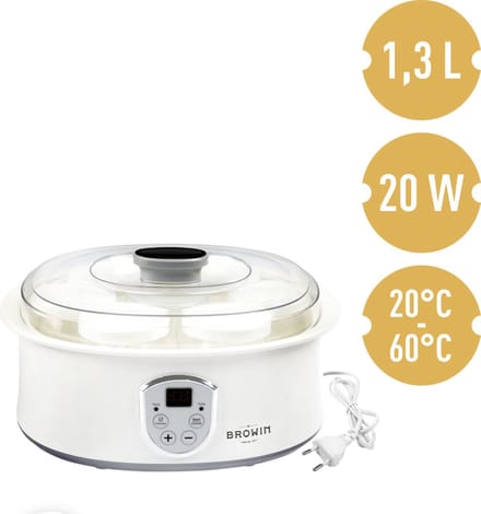 Yoghurtmaker 1.3 liter met 7 potten - joghurtmaker - yoghurtmaker met thermostaat