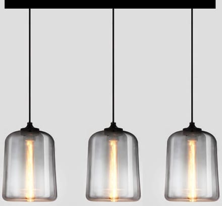 Smoke Glazen Hanglamp - 3 Houders  - Ø25 cm