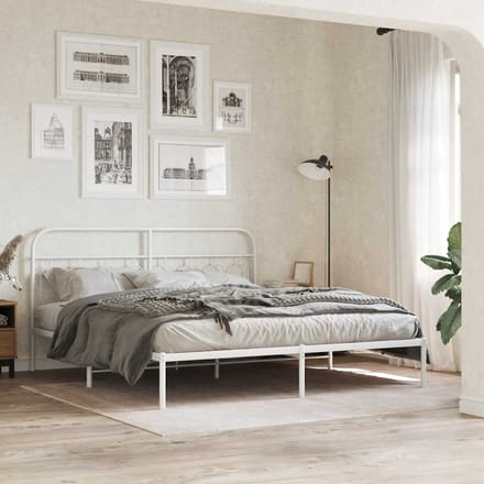 vidaXL - Vervangend - hoofdbord - 160 - cm - metaal - wit
