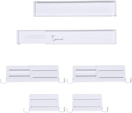 Laden Verdelers - Lade Organizers - Kast Indelen - Verstelbare Lengte - 2 Stuks - Wit