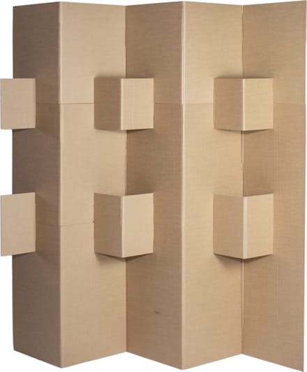 Kartonnen kamerscherm - 179 x 28 x 180 cm - Kartent