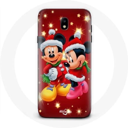 Coque pour Samsung Galaxy J7 2017 Mickey Mouse et Minnie Mouse le jour de Noël