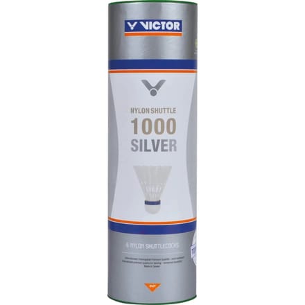 Buis met 6 badminton shuttles Victor Nylon Shuttle 1000