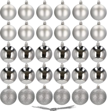 Springos Kerstballen | 30 Stuks | 3 cm | Zilver