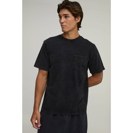 Essentieel Gewassen Regular Fit T-shirt Met Borstzak | Black | Size XL