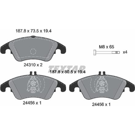 Remblokset TEXTAR 2431001, voor