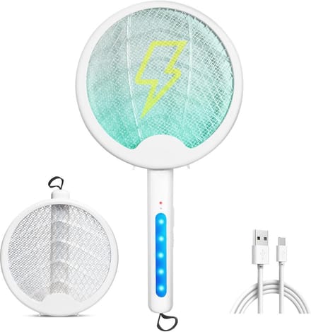Elektrische vliegenmepper USB Oplaadbaar 3000V - 3-in-1 Insectenbestrijding