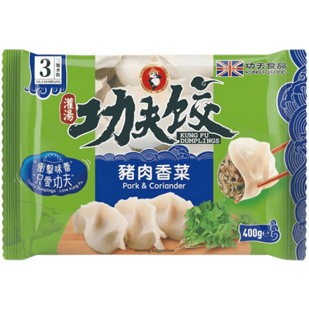 KUNG FU KUNGFU Varkensvlees- en Koriander-Dumplings 400g